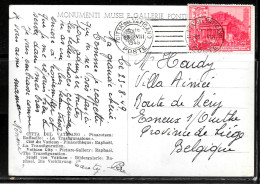 N255 - VATICAN - CP DU 23/08/1949 POUR LA BELGIQUE - Cartas & Documentos