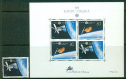 PORTUGAL – MADEIRA 1991 Mi 147 + BL 12** Europa CEPT – Space [B395] - 1991