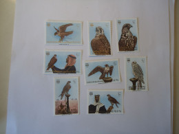 BAHRAIN  MNH STAMPS  BIRD BIRDS SET 8  1980  FALCON - Bahrein (1965-...)