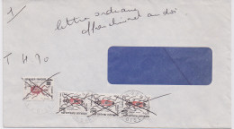 Enveloppe 1986 Taxée à Tord Timbres Barrés Et "Lettre Ordinaire Affranchissement Au Dos" Manuscrit - 1960-.... Brieven & Documenten