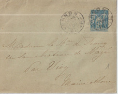 VP 64 . Entier Postal Sur Enveloppe . Type Sage . Cachet Arrondi Pointillé . Vivy . Cachet Vernon . 1900 . - Standard Covers & Stamped On Demand (before 1995)