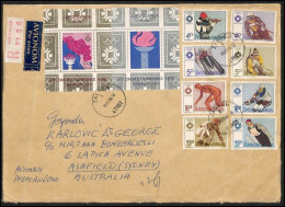 1984 OLIMPIC GAMES IN SARAJEVO: TWO Air Mail Letters Sent 1o Sidney In Australia Rarely Correctly Used  1964 - Covers & Documents