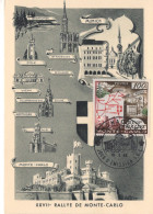 Monaco - Monte-Carlo Rallye 1958 -  Route De Munich - Carte Maximum FDC Prémier Jour - CPM - Auto's