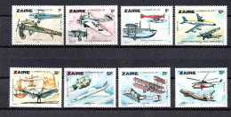 Zaire 1978 Set Aviation/airplane/Luftfahrt Stamps (Michel 580/87) MNH - Unused Stamps