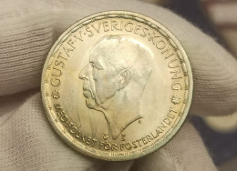 Suecia Sweden 2 Kronor Gustavo V 1947 Km 815 Plata - Suède