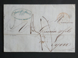 DJ 3 ITALIA  DEUX SICILE   BELLE  LETTRE  1854 NAPOLI A LYON FRANCIA ++ AFF. INTERESSANT+++ - Sicilia