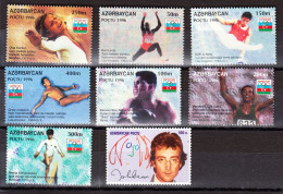 Azerbaidjan-1996-Yvert 267/273** Carl Lewis,Cassius Clay,N.Comaneci,Greg Louganis Et 1995 Yvert 223** John Lennon - Aserbaidschan