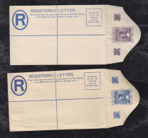 Zanzibar 1914 2 Stationery Registered Envelope 12c + 20c ** MNH - Zanzibar (...-1963)