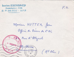 Algérie Lettre En-tête "AUMONIER AIR SP 86.500 A.F.N." + Cachet Postes Aux Armées Sur Lettre FM - Aviation Militaire - Guerra D'Algeria