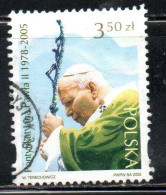 POLONIA POLAND POLSKA 2005 PAPA POPE JOHN PAUL II GIOVANNI PAOLO 3.50z USED USATO OBLITERE' - Oblitérés