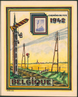 Belgique - Dessin à La Main De M. Habran Henri Sur Les Chemins De Fer (Timbres De 1942, TR263) - Autres & Non Classés