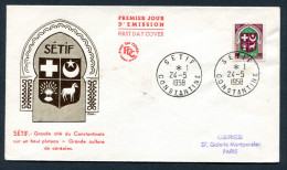 RC 27061 ALGERIE 1958 ARMES DE LA VILLE DE SETIF FDC 1er JOUR - TB - FDC