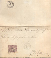 Año 1868 Edifil 98 Isabel II Envuelta Matasellos Betanzos Coruña Francisco Martinez Pereira - Storia Postale