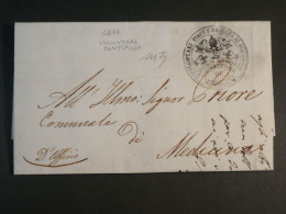 DJ 3 ITALIA    BELLE  LETTRE SIGNEE  1844   VOLONTARI PONTIFICIO +MEDICINA+ + AFF. INTERESSANT+++ - Non Classés