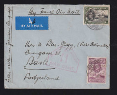 Gold Coast 1939 AIR FRANCE Censor Airmail Cover KUMASI X BALE Switzerland - Gold Coast (...-1957)