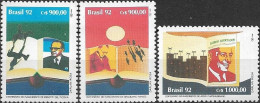 BRAZIL - COMPLETE SET BOOK DAY, FAMOUS WRITERS/JOURNALIST 1992 - MNH - Nuevos