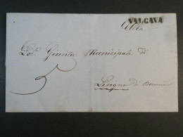 DJ 3 ITALIA    BELLE  LETTRE SIGNEE RARE .   ENV. 1840   PETIT BUREAU VALCAVA  A LIVIGNO + AFF. INTERESSANT+++ - Ohne Zuordnung