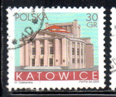 POLONIA POLAND POLSKA 2005 BUILDINGS KATOWICE 30g USED USATO OBLITERE' - Oblitérés