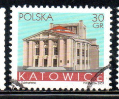 POLONIA POLAND POLSKA 2005 BUILDINGS KATOWICE 30g USED USATO OBLITERE' - Usados