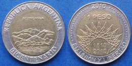 ARGENTINA - 1 Peso 2010 "Aconcagua" KM# 157 Monetary Reform (1992) - Edelweiss Coins - Argentinië