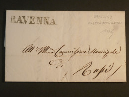 DJ 3 ITALIA    BELLE  LETTRE SIGNEE RARE 1849   RAVENNA  A CAPRI + + MASTRO POSTA CAVALLI ++++ - Lombardo-Veneto