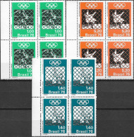 BRAZIL - COMPLETE SET IN BLOCKS OF FOUR MONTREAL'76 SUMMER OLYMPIC GAMES 1976 - MNH - Summer 1976: Montreal