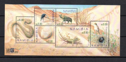 Namibia 2000 Set Snakes/Reptiles/birds Stamps (Michel Block 53) MNH - Namibie (1990- ...)