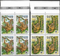 BRAZIL - COMPLETE SET IN BLOCKS OF FOUR WWF MONKEYS 1984 - MNH - Otros & Sin Clasificación