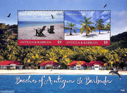 Antigua & Barbuda 2019 Beaches 2v M/s, Mint NH, Various - Tourism - Antigua And Barbuda (1981-...)