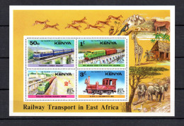 Kenya 1976 Sheet Railroad/Trains/Eisenbahn Stamps (Michel Block 3) MNH - Kenya (1963-...)