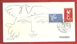 FDC PICASSO  LE VISAGE DE LA PAIX EUROPA  9 6 1984  RARE - Picasso