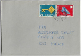 Switzerland 1991 Cover Sent From Müllheim To Zurich Stamp Key With CEPT Badge + Badge Of The "Pro Infirmis" Foundation - Briefe U. Dokumente