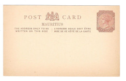 Mauritius British Colony 2 Cent QV Unused Postal Stationery Card Light Toning - Mauritius (...-1967)
