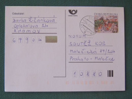 Czech Republic 2001 Stationery Postcard 5.40 Kcs Prague Sent Locally - Briefe U. Dokumente