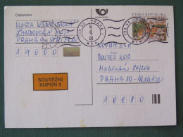 Czech Republic 2001 Stationery Postcard 5.40 Kcs Prague Sent Locally - Brieven En Documenten