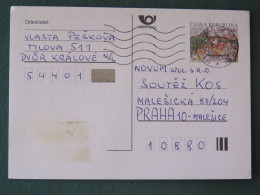 Czech Republic 2001 Stationery Postcard 5.40 Kcs Prague Sent Locally - Briefe U. Dokumente