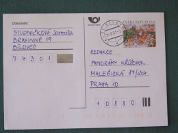 Czech Republic 2001 Stationery Postcard 5.40 Kcs Prague Sent Locally - Briefe U. Dokumente