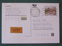 Czech Republic 2001 Stationery Postcard 5.40 Kcs Prague Sent Locally - Cartas & Documentos