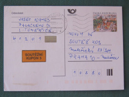 Czech Republic 2001 Stationery Postcard 5.40 Kcs Prague Sent Locally - Briefe U. Dokumente