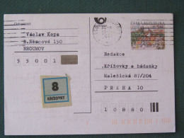 Czech Republic 2001 Stationery Postcard 5.40 Kcs Prague Sent Locally - Brieven En Documenten