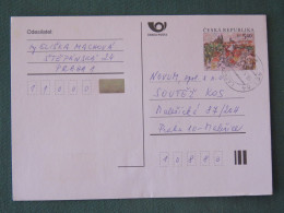 Czech Republic 2001 Stationery Postcard 5.40 Kcs Prague Sent Locally - Briefe U. Dokumente