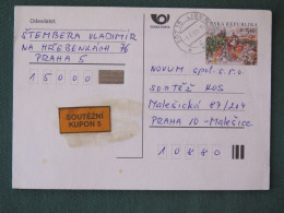 Czech Republic 2001 Stationery Postcard 5.40 Kcs Prague Sent Locally - Brieven En Documenten