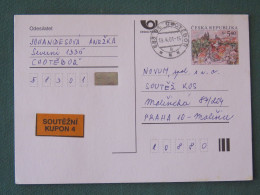 Czech Republic 2001 Stationery Postcard 5.40 Kcs Prague Sent Locally - Brieven En Documenten