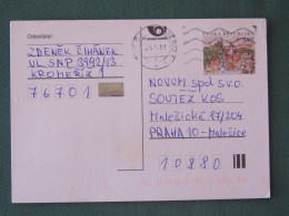 Czech Republic 2001 Stationery Postcard 5.40 Kcs Prague Sent Locally - Brieven En Documenten