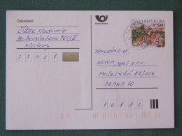 Czech Republic 2001 Stationery Postcard 5.40 Kcs Prague Sent Locally - Brieven En Documenten