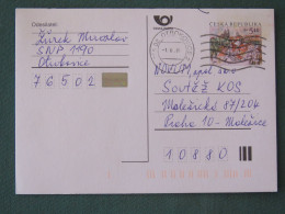 Czech Republic 2001 Stationery Postcard 5.40 Kcs Prague Sent Locally - Cartas & Documentos