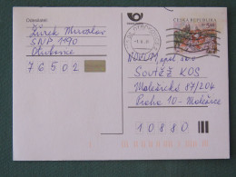 Czech Republic 2001 Stationery Postcard 5.40 Kcs Prague Sent Locally - Brieven En Documenten