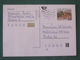 Czech Republic 2001 Stationery Postcard 5.40 Kcs Prague Sent Locally - Cartas & Documentos