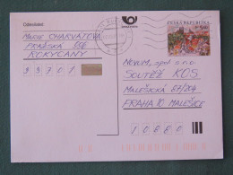 Czech Republic 2001 Stationery Postcard 5.40 Kcs Prague Sent Locally - Covers & Documents