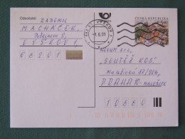 Czech Republic 2001 Stationery Postcard 5.40 Kcs Prague Sent Locally - Brieven En Documenten